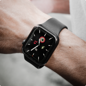 Smartwatch on a man's wrist.